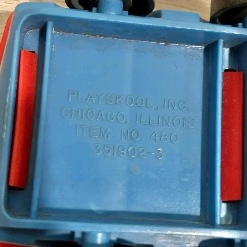 Vintage 1974 Playskool Blockhead People Toys Car With 2 Figures - Picture 5 of 7